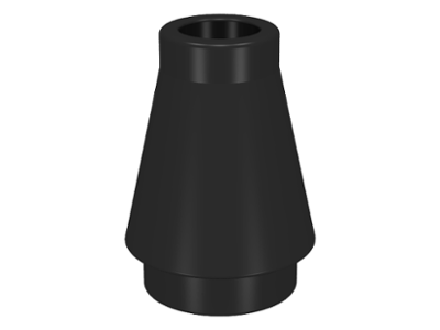 Cone 1 x 1 [No Top Groove] in Black
