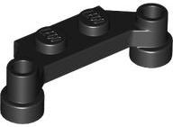 Plate Special 1 x 4 Offset with Bar Holes in Black