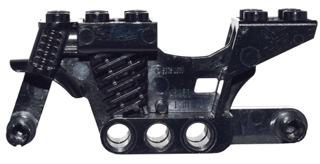 Vehicle Base, Motorcycle Chassis 2 x 8 x 3 in Black
