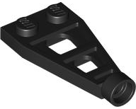 Plate Special 1 x 2 with Long Stud Receptacle (Space Wing) in Black
