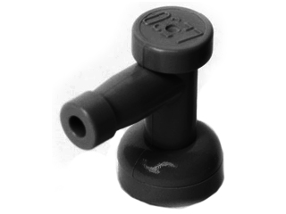 Tap 1 x 1 with Hole in Spout in Black