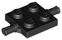 Plate Special 2 x 2 with Wheel Holders in Black