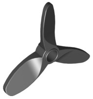 Propeller 3 Blade 5.5 Diameter with Hole for Technic Pin in Black