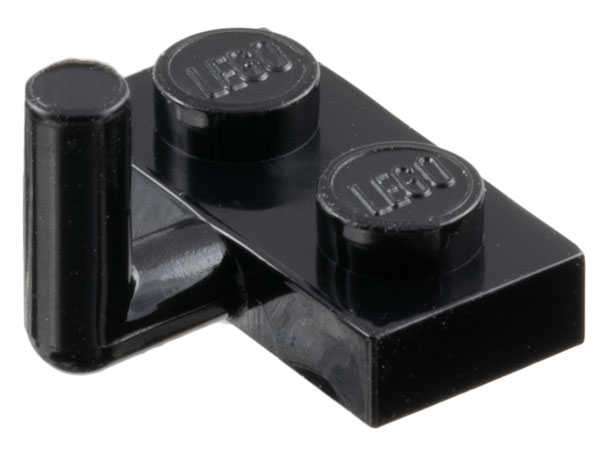 Plate Special 1 x 2 with Bar Up [Horizontal Arm 5mm] [Old Type] in Black