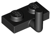 Plate Special 1 x 2 with Bar Up [Horizontal Arm 5mm] in Black