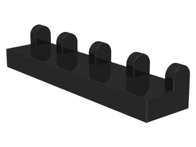 Hinge Tile 1 x 4 in Black