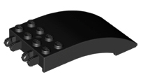 Windscreen 8 x 4 x 2 Curved [2 Dual-Fingered Click Hinges] in Black