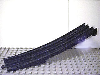 Duplo Train Track Bridge End Section With No Bottom Support (Old Style) in Black