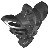 Large Figure Skeletal, Torso with 6 Holes (Matoran) in Black