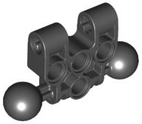 Large Figure Skeletal, Torso, Lower, with 2 Ball Joints, 2 Axle Holes, and 4 Holes (Vahki) in Black