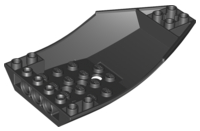 Brick Wedged, Curved Inverted 10 x 6 x 2 Cockpit in Black