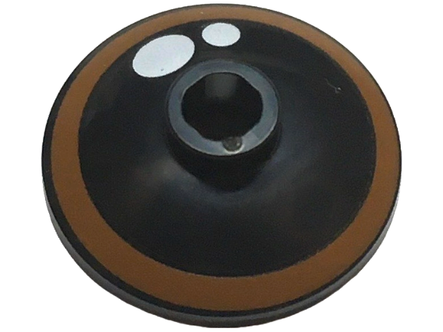 Dish 2 x 2 Inverted [Radar] with Reddish Orange Eye print in Black