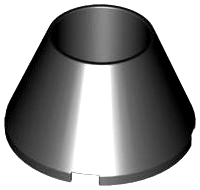 Cone 4 x 4 x 2 Hollow No Studs in Black