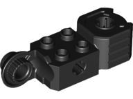 Technic Brick Special 2 x 2 with Axle Hole, Rotation Joint Ball Half [Vertical Side], Vertical Axle Hole End in Black