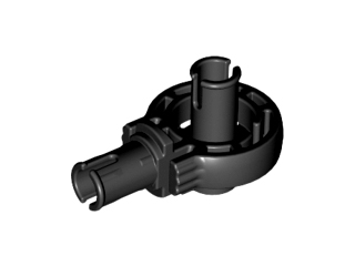 Technic Rotation Joint Ball Loop with Two Perpendicular Pins with Friction in Black