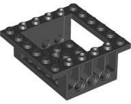 Cockpit 6 x 6 x 2 Cabin Base with Technic Holes in Black