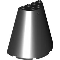 Cone Half 8 x 4 x 6 in Black