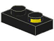 Plate 1 x 2 with Electric Contacts in Black