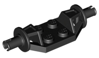 Plate Special 2 x 2 with Wheels Holder Wide - Technic Pins in Black