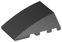 Brick Wedged, Curved 4 x 4 No Top Studs in Black
