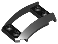Wheel Arch, Curved Wedge 4 x 3 with 2 x 2 Opening and 4 Studs in Black