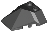 Brick Wedged, Sloped 4 x 4 Pyramid Center in Black
