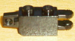 Hinge Brick 1 x 2 Locking with 1 Finger Vertical End and 2 Fingers Horizontal End in Black