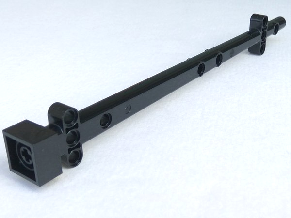 Boat, Mast 2 x 2 x 20 with Holes - Side Aligned x shape Axle Hole, + Orientation in Black