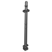 Boat, Mast 2 x 2 x 20 with Holes - Corner Aligned x shape Axle Hole, x Orientation in Black
