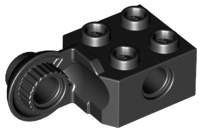 Technic Brick Special 2 x 2 with Pin Hole, Rotation Joint Ball Half [Vertical Side] in Black