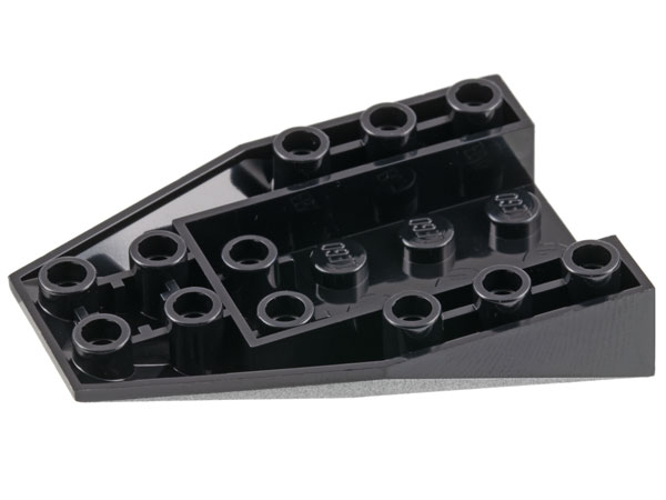 Brick Wedged, Sloped Inverted 6 x 4 with 4 Stud Connections in Black