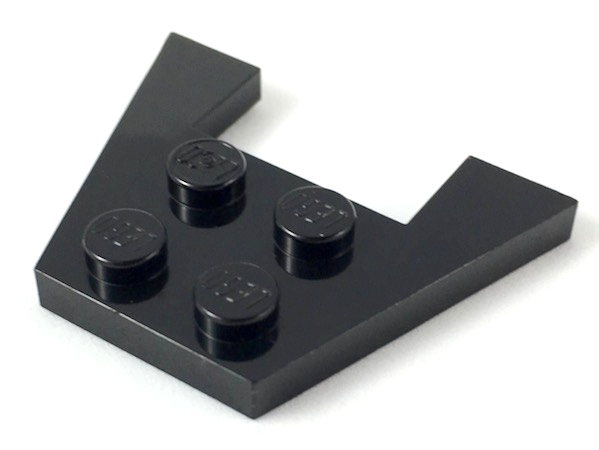 Wedge Plate 3 x 4 without Stud Notches in Black