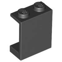 Panel 1 x 2 x 2 [Solid Studs] in Black