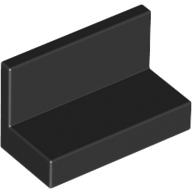 Panel 1 x 2 x 1 [Square Corners] in Black