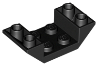 Brick Sloped Inverted 45° 4 x 2 Double with 2 x 2 Recessed in Black