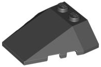 Brick Wedged, Sloped 4 x 4 Triple, Stud Notches in Black