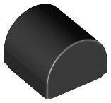Brick Curved 1 x 1 x 2/3 Double Curved Top, No Studs in Black