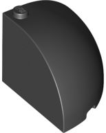 Brick Round Corner 4 x 4 x 3 Quarter Dome Top in Black