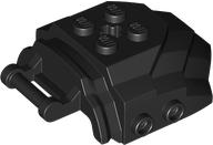 Large Figure Cover 4 x 5 x 2 with Bar, 4 Studs, Ridged in Black