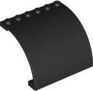 Panel 6 x 5 x 3 1/3 Curved Top in Black