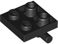 Plate Special 2 x 2 with Horizontal T-Bar Underneath in Black