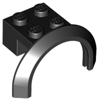 Wheel Arch, Mudguard 4 x 2 1/2 x 2 with 2 x 2 Plate in Black