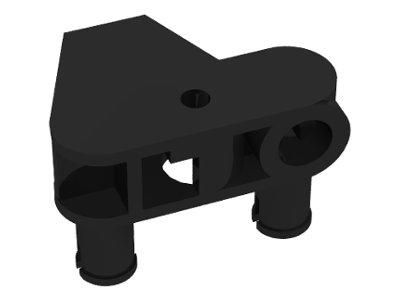 Large Figure Skeletal, Connector Block 1 x 3 x 2 with 2 Pins and Axle Hole (Rhotuka) in Black