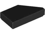 Tile 1 x 2 with Stud Notch Left in Black