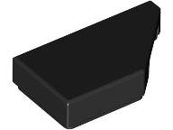 Tile 1 x 2 with Stud Notch Right in Black