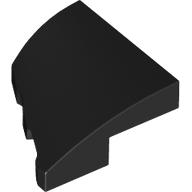 Brick Wedged, Curved 2 x 2 with Stud Notch Right in Black