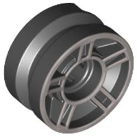 Wheel 11 x 6 mm with Five Spokes [Plain] in Black