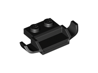 Grille / Spoiler with 1 x 2 Plate, 2 x 2 Anti-studs (Racers Car) in Black