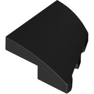 Brick Wedged, Curved 2 x 2 with Stud Notch Left in Black