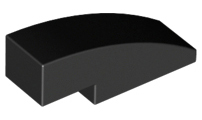 Brick Curved 3 x 1 No Studs in Black